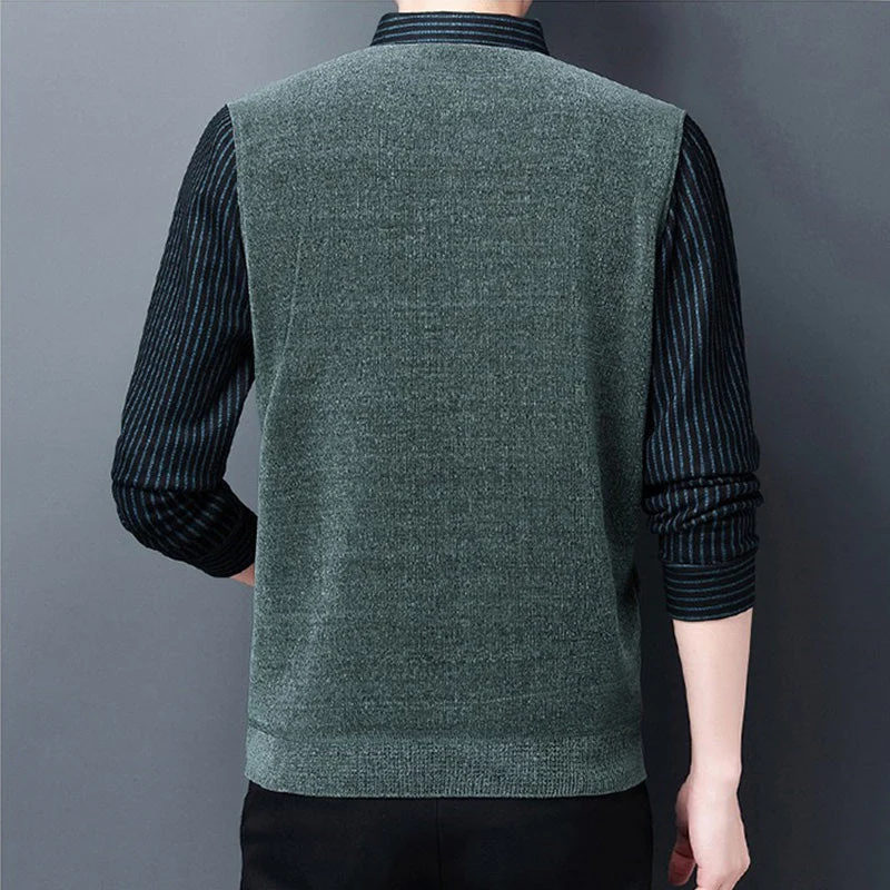 Joli cadeau ! Chemise et pull en fausse fourrure pour homme, ensemble 2 pièces - Image 6