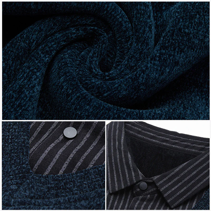 Joli cadeau ! Chemise et pull en fausse fourrure pour homme, ensemble 2 pièces - Image 7