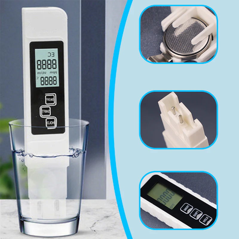 💧 Achetez 1, obtenez 1 gratuit ! ✨ Testeur de Qualité d'Eau 3-en-1 TDS - Mesure le pH, le chlore et la dureté avec écran LCD pour piscines et aquariums 🌊📱 - Image 5
