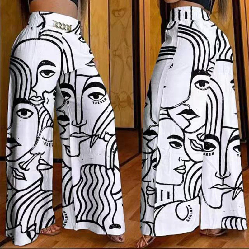 đąđą49 % de rĂ©duction !! â°Pantalon taille haute Ă jambes larges pour femme avec ceinture dĂ©corative - Image 7
