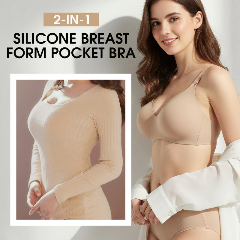📢📢50 % DE RÉDUCTION !!!✨ Soutien-gorge à poche pour prothèse mammaire en silicone 2 en 1