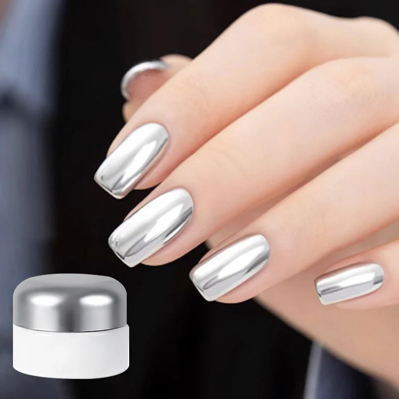 🔥 Acheter 2 Obtenez 3 Gratuit 💅 Gel d'ongles chromé miroir liquide argent dans la boîte - Image 3