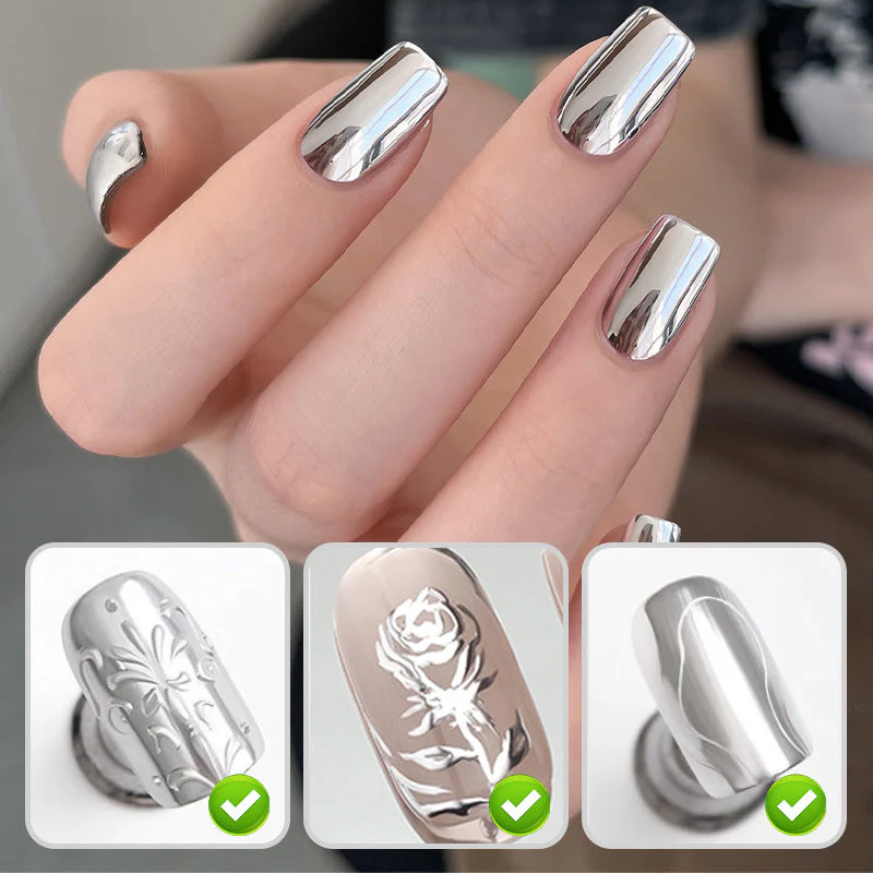 🔥 Acheter 2 Obtenez 3 Gratuit 💅 Gel d'ongles chromé miroir liquide argent dans la boîte - Image 4