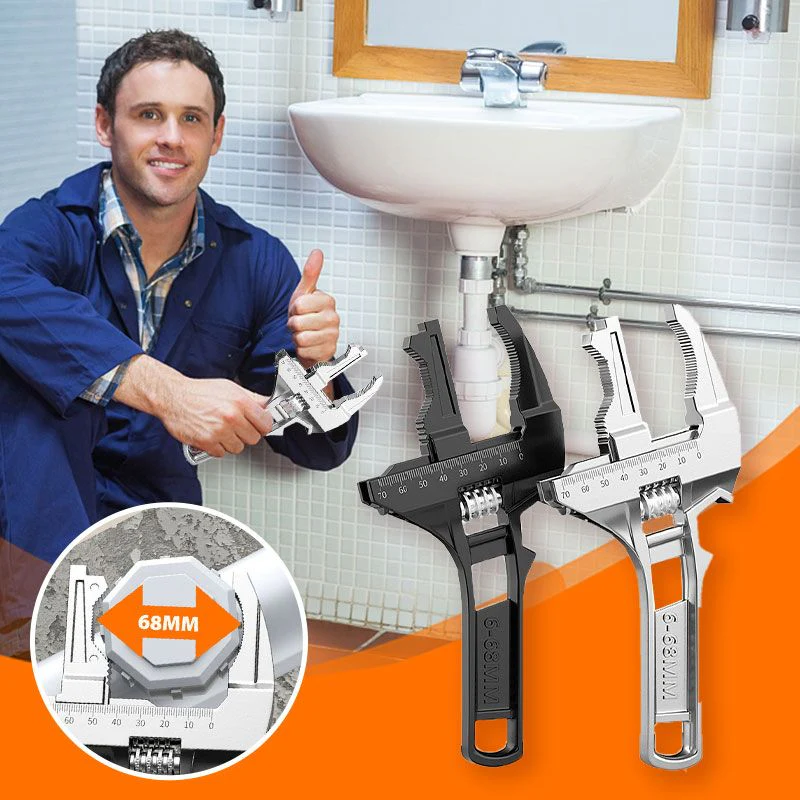 🔥 43% DE RÉDUCTION Limité ! ✨ Clé à Évier Réversible - Ouverture 6-68mm, Design Anti-Dérapant, Usage Professionnel et Domestique 🔧⚡