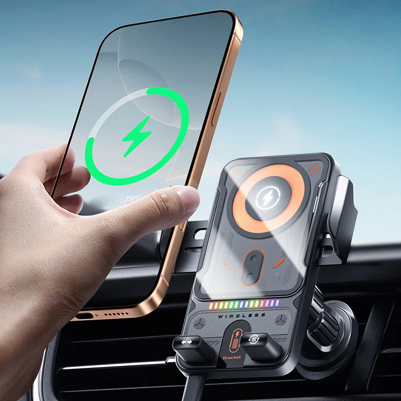 đąđą50 % de rĂ©duction !! â°Support de tĂ©lĂ©phone de voiture intelligent 2 en 1 avec fonction pivotante et chargeur sans fil - Image 4