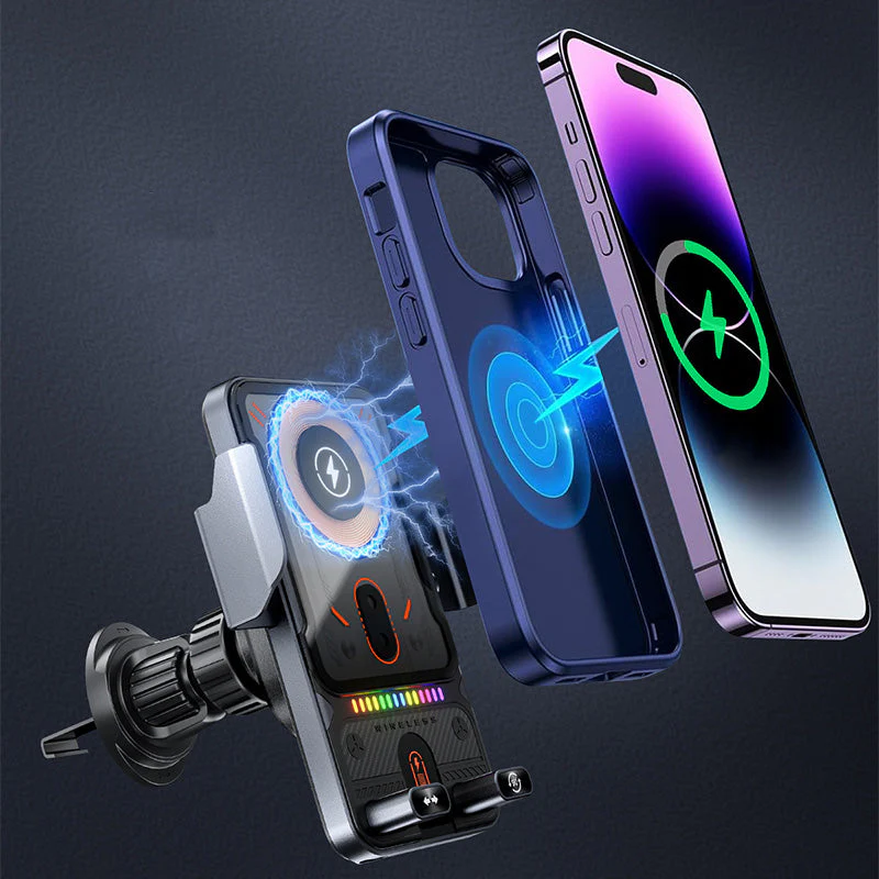 đąđą50 % de rĂ©duction !! â°Support de tĂ©lĂ©phone de voiture intelligent 2 en 1 avec fonction pivotante et chargeur sans fil - Image 8