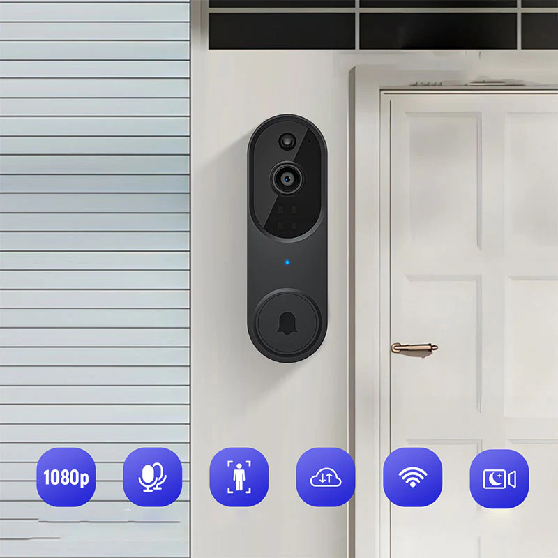 📢📢60 %  DE RÉDUCTION !! ⏰Sonnette et Carillon avec Vidéo HD sans Fil pour Maison Intelligente - Image 2