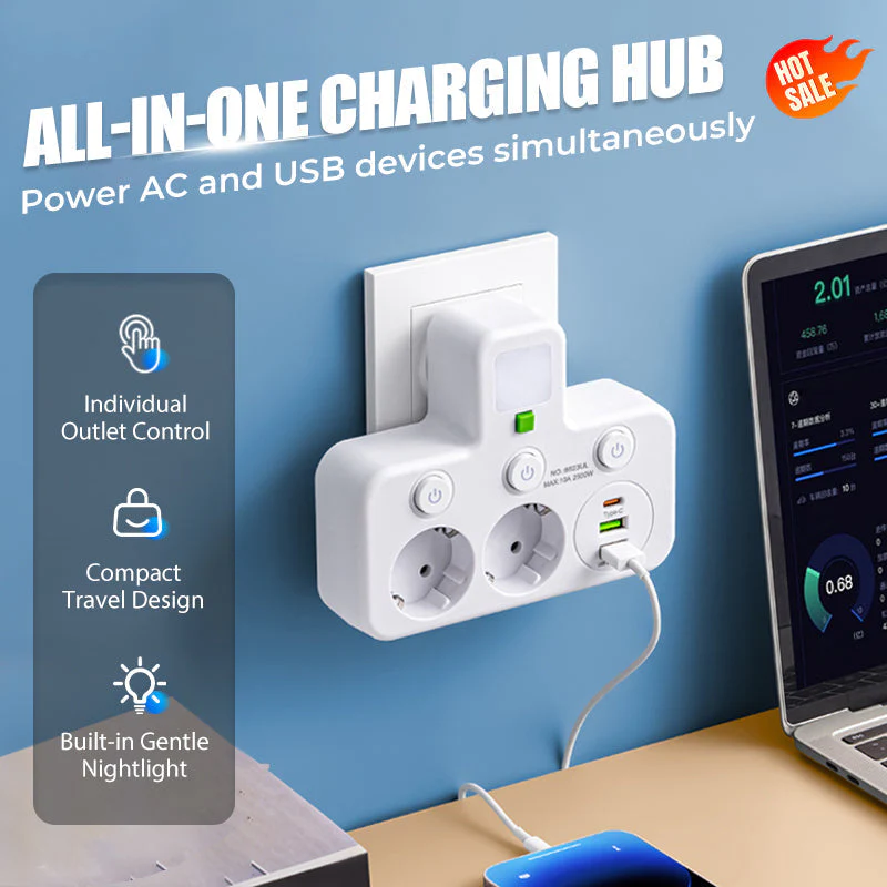 📢📢50 % de réduction !! ⏰Multiprise intelligente avec ports USB