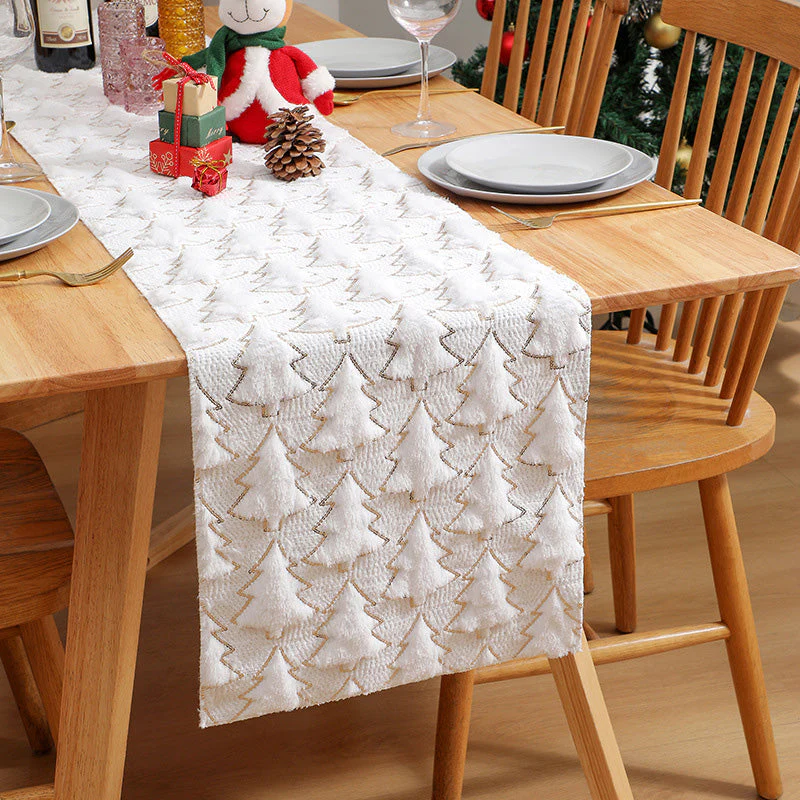 📢📢50% DE RÉDUCTION !!! 🎅Chemin de table en peluche douce en forme d'arbre de Noël - Image 2