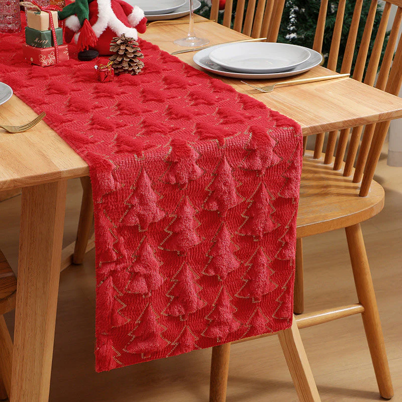 📢📢50% DE RÉDUCTION !!! 🎅Chemin de table en peluche douce en forme d'arbre de Noël - Image 5
