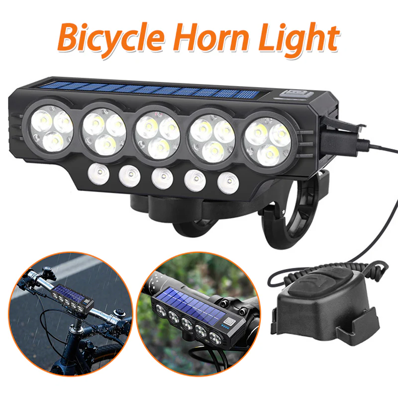 📢📢60 % de réduction !!!⏰Lampe solaire et rechargeable par USB pour vélo - Image 4