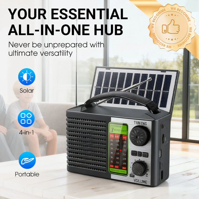 📢📢60 % DE RÉDUCTION !!! ✨Radio d'urgence à énergie solaire avec lampe torche