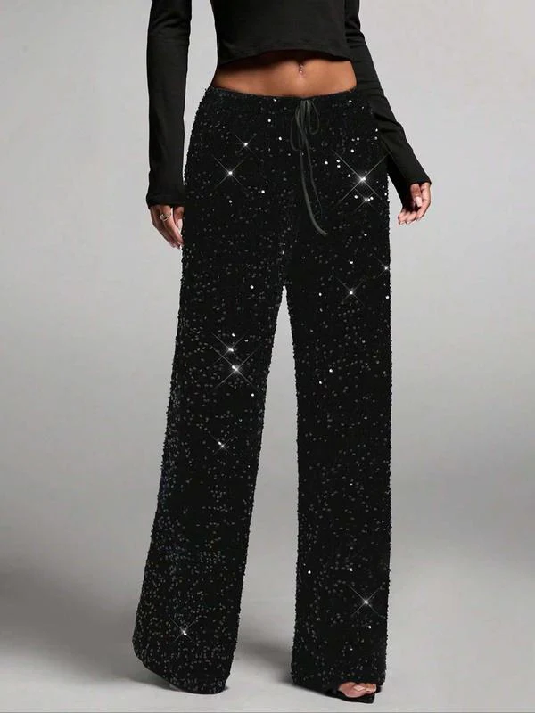 📢📢60 % de réduction !!! ✨👖Pantalon Large à Paillettes Femme💥Éclat de Fête & Confort Garanti ✨ - Image 4