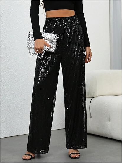 📢📢60 % de réduction !!! ✨👖Pantalon Large à Paillettes Femme💥Éclat de Fête & Confort Garanti ✨ - Image 8