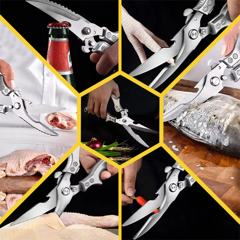Ciseaux de cuisine multifonctionnels sûrs en acier inoxydable - Image 2