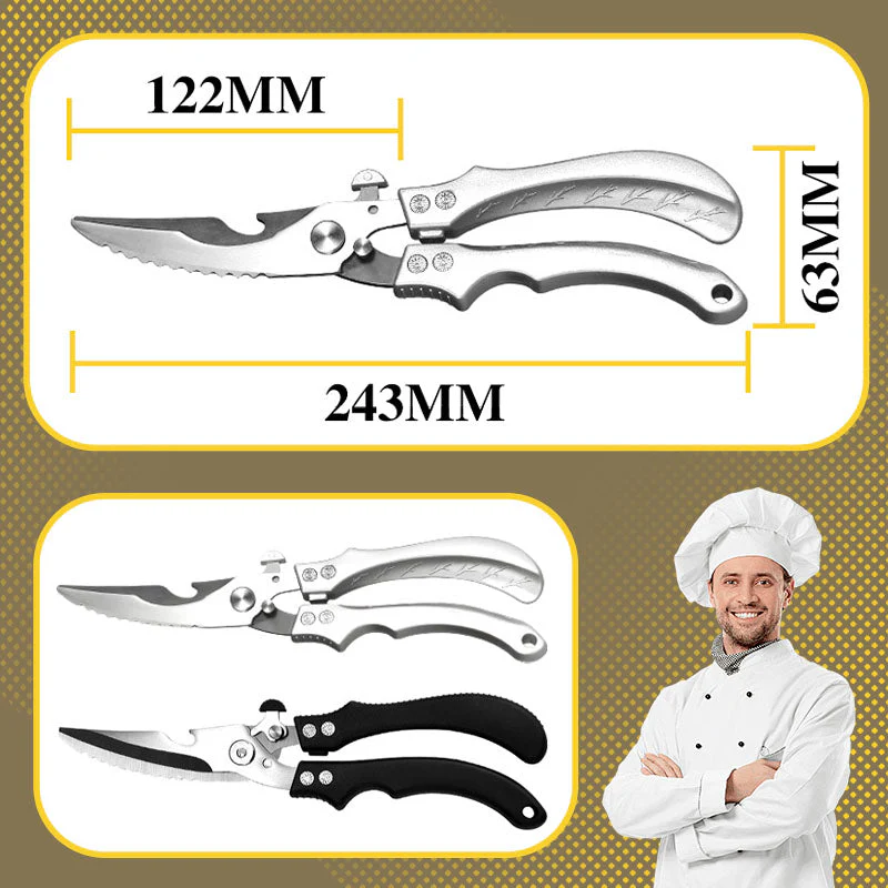 Ciseaux de cuisine multifonctionnels sûrs en acier inoxydable - Image 8