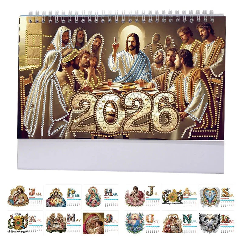 📢📢50% DE RÉDUCTION !!! 🎅Calendrier de bureau 2026 à poser Peinture diamant DIY - Image 2