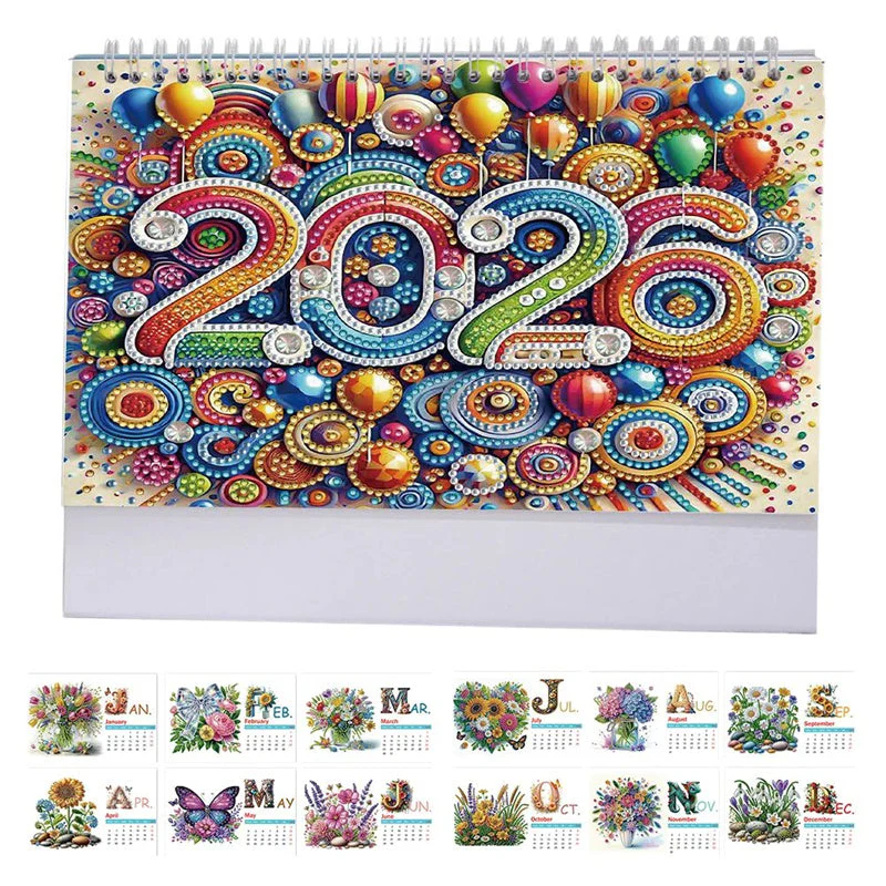 📢📢50% DE RÉDUCTION !!! 🎅Calendrier de bureau 2026 à poser Peinture diamant DIY - Image 4