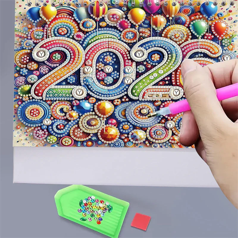 📢📢50% DE RÉDUCTION !!! 🎅Calendrier de bureau 2026 à poser Peinture diamant DIY - Image 5