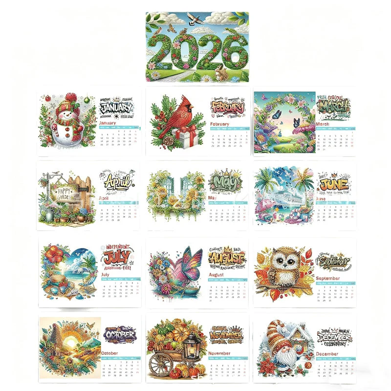 📢📢50% DE RÉDUCTION !!! 🎅Calendrier de bureau 2026 à poser Peinture diamant DIY - Image 7
