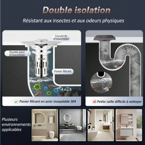 ✨ 74% de réduction& ACHETEZ 3 OBTENEZ 2 GRATUIT  - Passoire universelle en acier inoxydable pour évier - Image 3