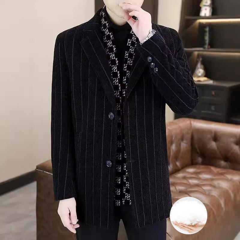 Veste d'Hiver Stylée en Tweed pour Hommes avec Col à Revers et Encoche et Doublure en Duvet de Canard Blanc - Image 6