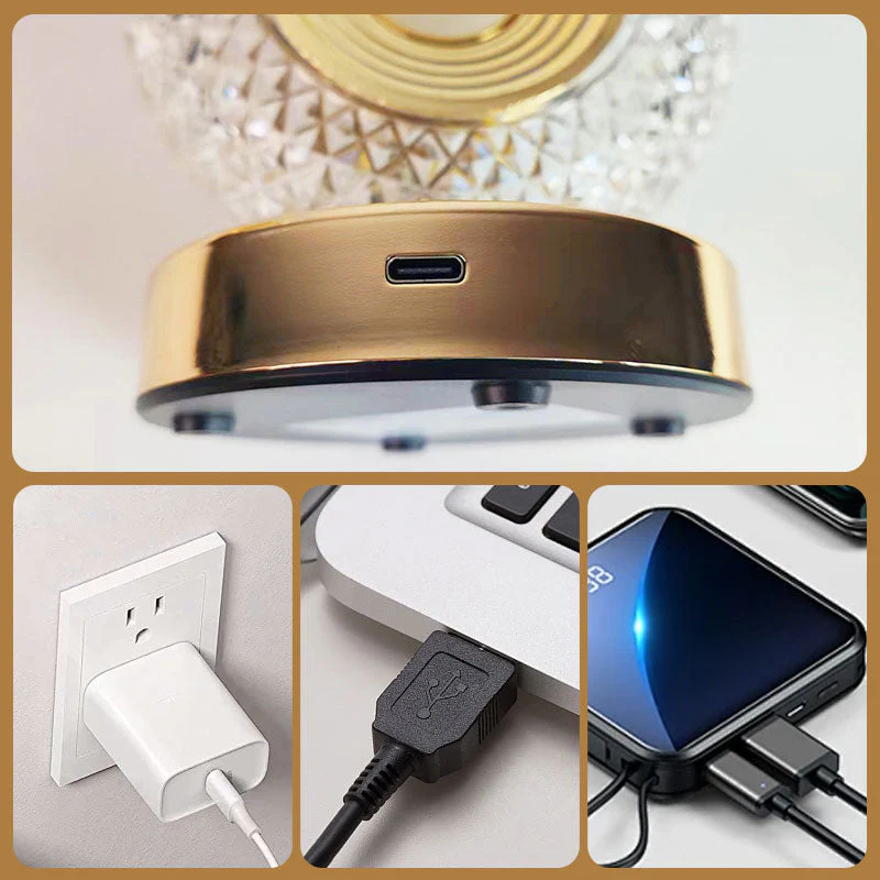 📢📢50% DE RÉDUCTION !!! 🎅Ensemble élégant de veilleuses rechargeables tactiles pour chevet📍Design à facettes de diamant📍 - Image 5