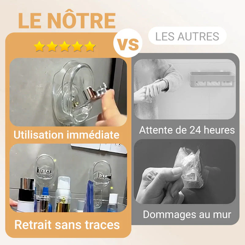 Support de rangement à ventouses avec trou de drainage - Image 3