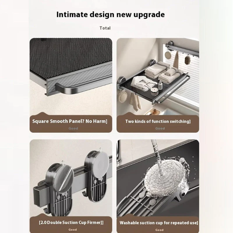 Suction Cup Telescopic Punch-Free Towel Shelf - Image 6