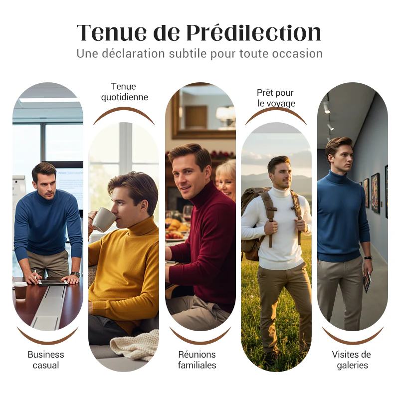 🧵 60 % DE RÉDUCTION MAINTENANT ! ✨ Pull en cachemire haut de gamme pour homme - Doux et respirant, style polyvalent pour le bureau ou les tenues décontractées 🍂📦 - Image 6