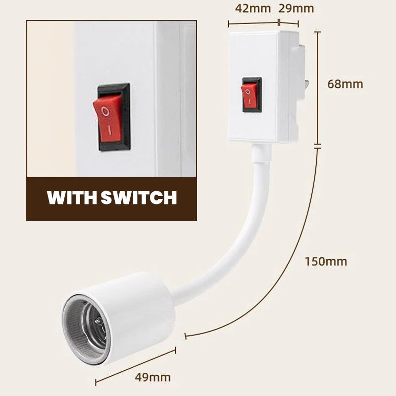 📢📢 Vente flash⚡ : se termine dans 3 heures ! ⏰⏰Douille de lampe de salle de bain haute puissance avec interrupteur - Image 5