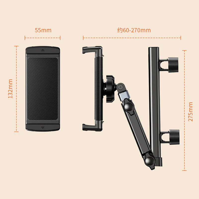 📢📢50 % de réduction !! ⏰ Support de Tablette pour Appuie-Tête de Voiture – Triple Axe, Rotation 360° & Compatible 4,7–12,9 Pouces - Image 12