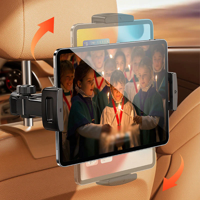 📢📢50 % de réduction !! ⏰ Support de Tablette pour Appuie-Tête de Voiture – Triple Axe, Rotation 360° & Compatible 4,7–12,9 Pouces - Image 8