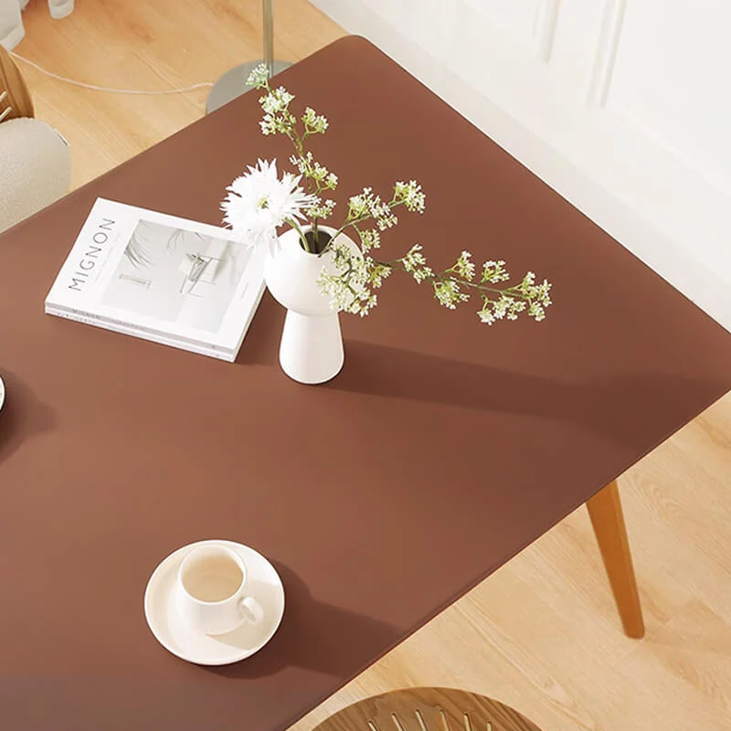 Minimalist Style Waterproof & Oil-proof All-inclusive PU Leather Elastic Tablecloth - Image 10