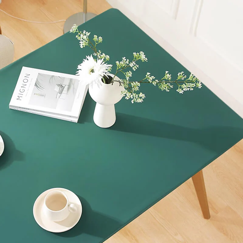 Minimalist Style Waterproof & Oil-proof All-inclusive PU Leather Elastic Tablecloth - Image 16