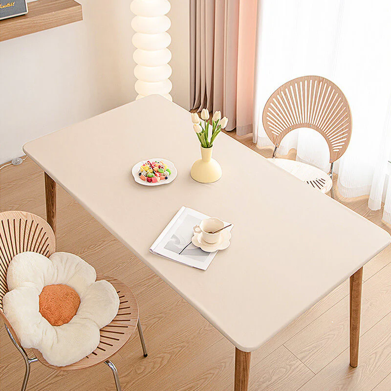 Minimalist Style Waterproof & Oil-proof All-inclusive PU Leather Elastic Tablecloth - Image 2