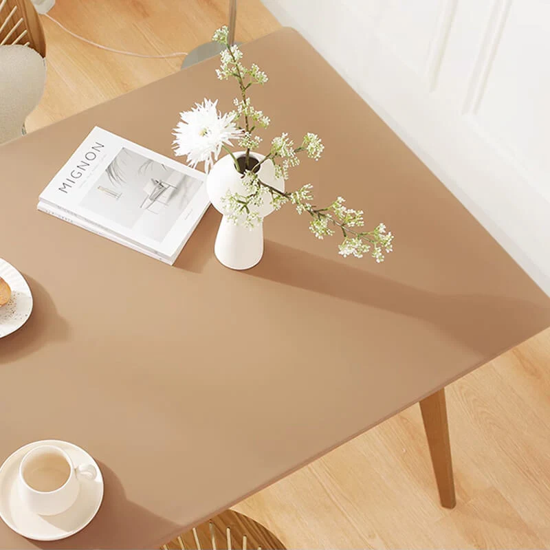 Minimalist Style Waterproof & Oil-proof All-inclusive PU Leather Elastic Tablecloth - Image 9