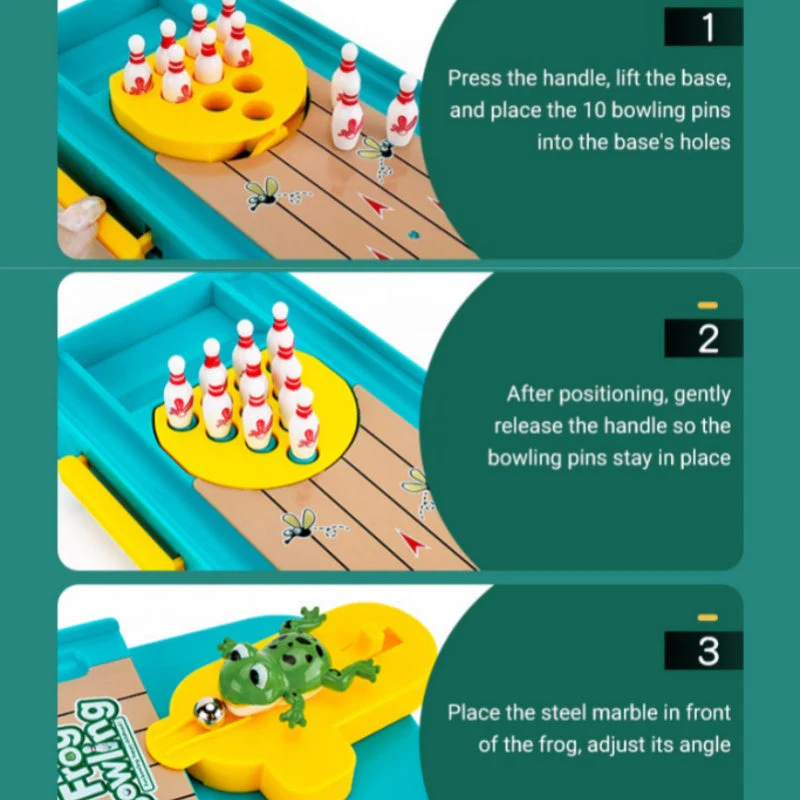 📢📢50 % de réduction !! ⏰⏰Jeux de bowling avec grenouilles à doigts pour table - Image 7