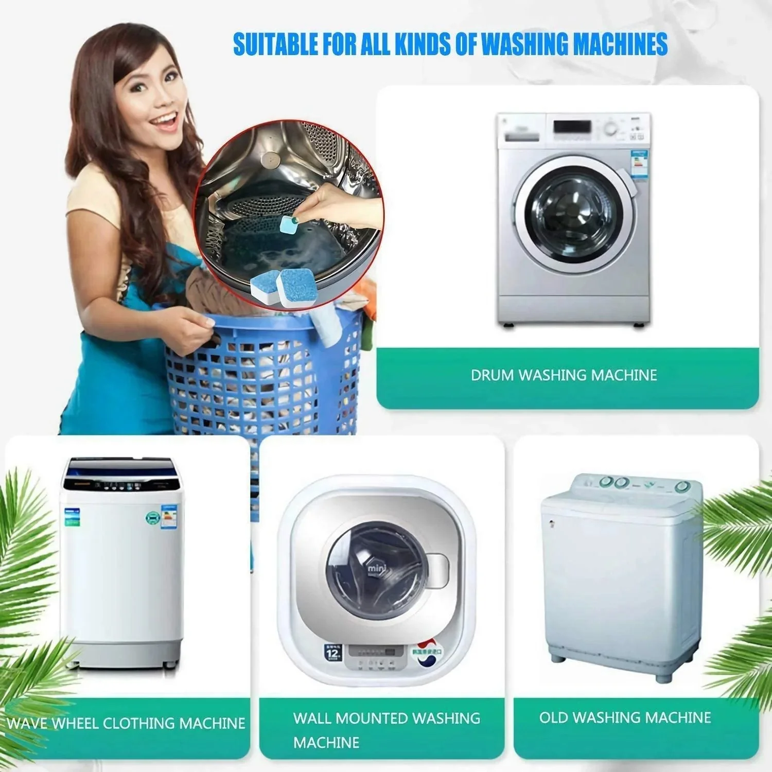 📢📢Achetez-en 5，obtenez-en 5 gratuits ⏰ Tablettes de Nettoyage pour Lave-Linge – Élimine les Résidus, Désinfecte & Pour Lave-Linge à Hublot/Frontal 🌀 - Image 6