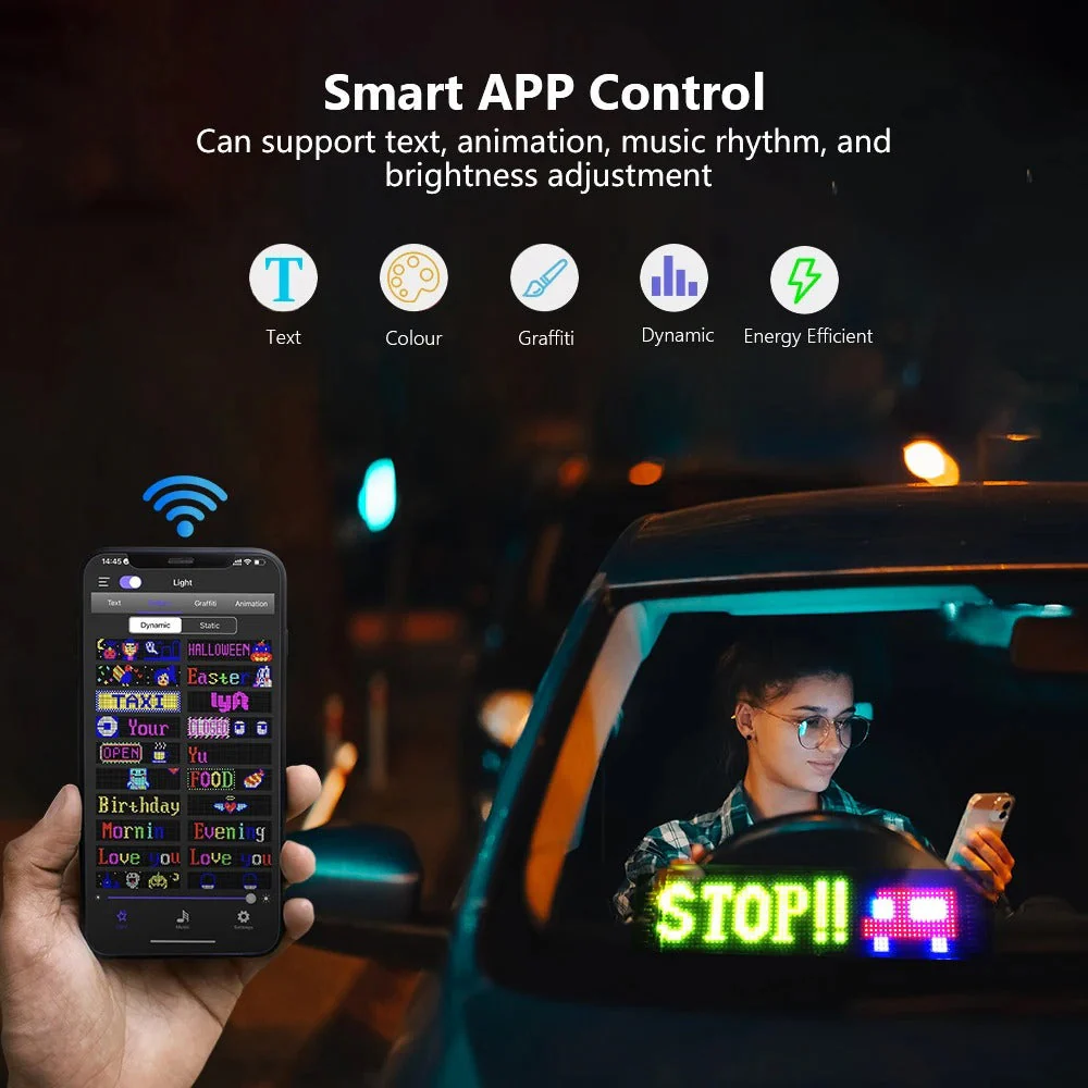 [Production exclusive] 📱Lampe LED pour voiture « Christmas Devil's Eye » avec écran souple📢📢50% DE RÉDUCTION !!!✨ - Image 2