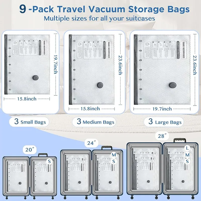 📢📢50 % de réduction !! ⏰ Set de sacs de compression sous vide sans fil pour le voyage - Image 2