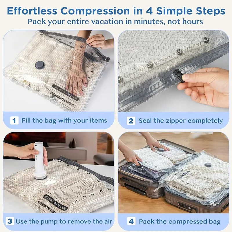 📢📢50 % de réduction !! ⏰ Set de sacs de compression sous vide sans fil pour le voyage - Image 7