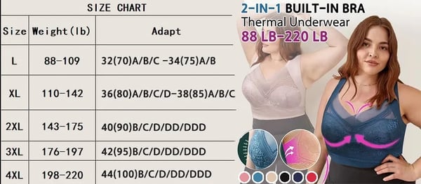 ⚡2 en 1 Soutien-gorge intégré Sous-vêtements thermiques📢📢3 dernières heures : Grande vente⏰⏰ - Image 17