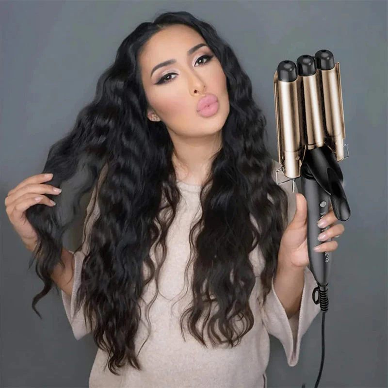 đ§50% de rĂ©duction pour une durĂ©e limitĂ©eâšđ„3-Barrel Curling Iron avec tempĂ©rature rĂ©glable - Image 3