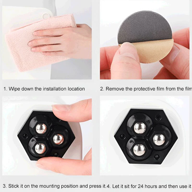 🔥2025 Achetez 5 obtenez 5 gratuitement🔥Nouvelle vente à chaud❤️‍🔥 Roulettes à trois billes pivotant sur 360° 4pcs/pack - Image 9