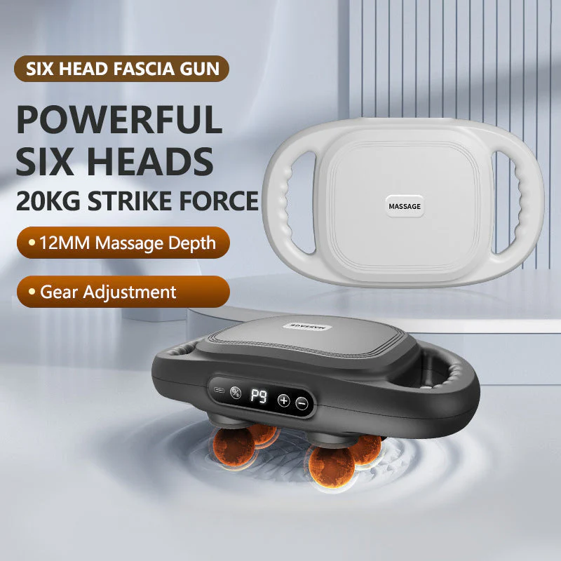 🏆✨Offres spéciales fête des pères&67% de réduction 🔥 Nouveau Masseur de tissus musculaires profonds Fascia Gun à six têtes - Image 8