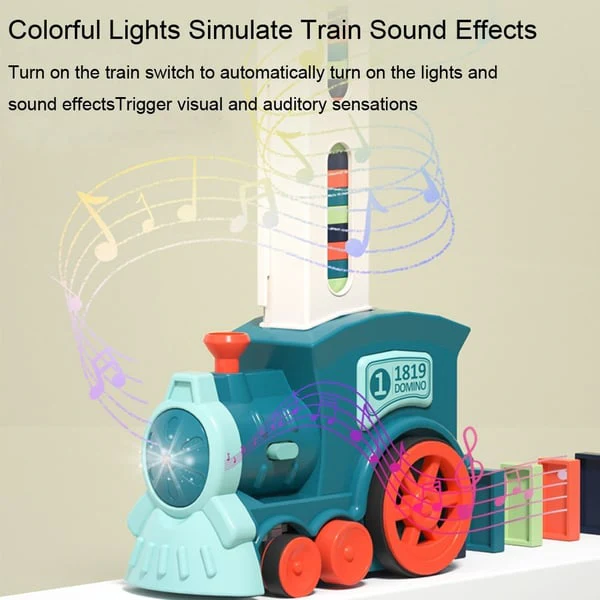 📢📢50% DE RÉDUCTION !!!✨ Automatic Domino Train - Continuous Chain Reaction with 360-Degree Rotation for Endless Fun 🚂🎯 - Image 3