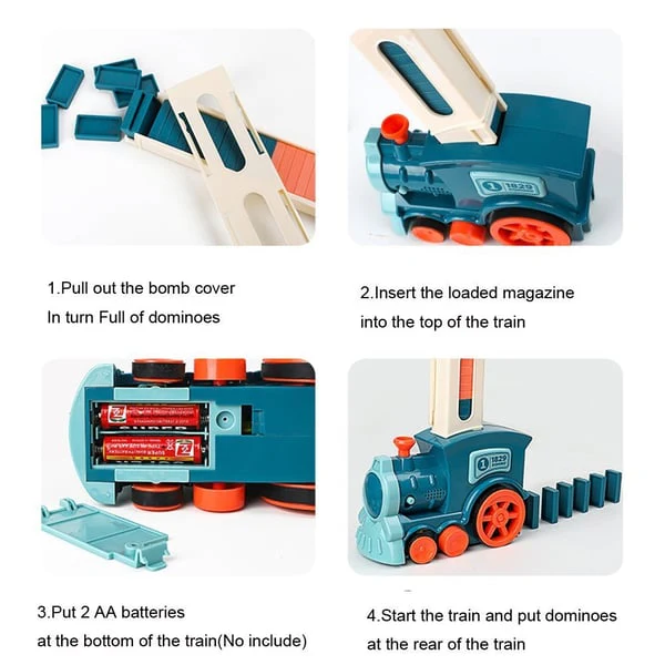 📢📢50% DE RÉDUCTION !!!✨ Automatic Domino Train - Continuous Chain Reaction with 360-Degree Rotation for Endless Fun 🚂🎯 - Image 4