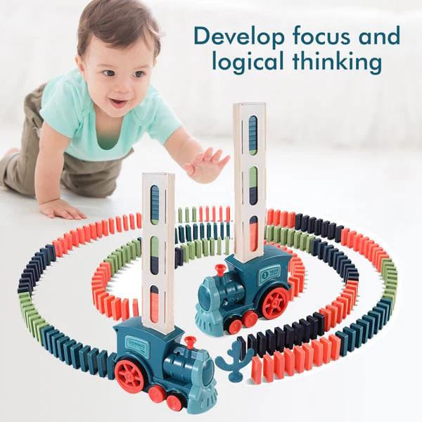 📢📢50% DE RÉDUCTION !!!✨ Automatic Domino Train - Continuous Chain Reaction with 360-Degree Rotation for Endless Fun 🚂🎯 - Image 6
