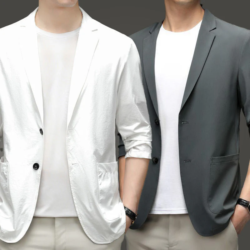 đąđą70 % de rĂ©duction !! â°âšïžMatĂ©riaux prĂ©fĂ©rĂ©sđ„Veste de costume lĂ©gĂšre d'Ă©tĂ© pour homme - Image 9